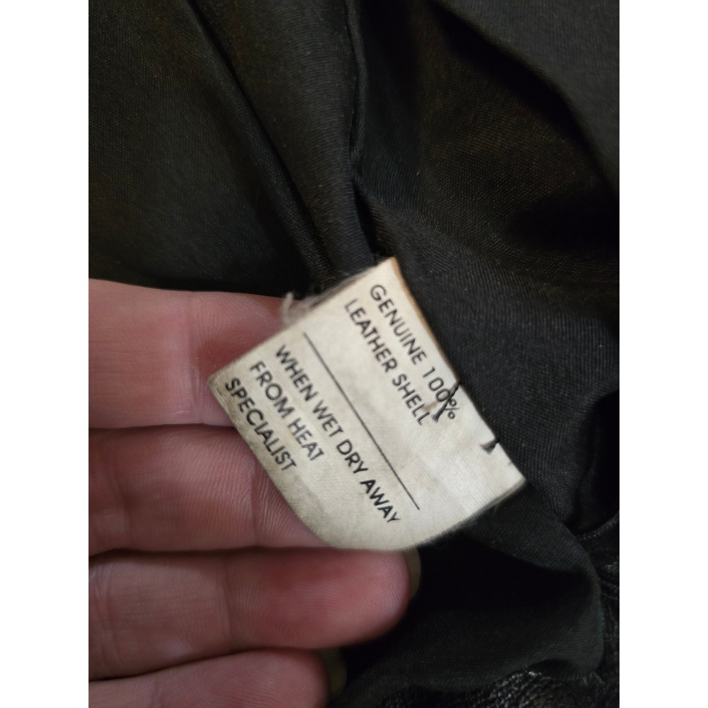 Vintage MOB 5XL Black Leather Motorcycle Biker Jacket Belted Lace Heavyweight - Picture 15 of 15